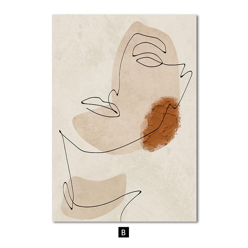 

Женщина Мужчина Лицо Линия Плакат Абстрактная Картина на Холсте Современное Настенное Искусство Принт Фотографии для Гостиной Интерьер Домашнее Украшение 40x50cm No Frame