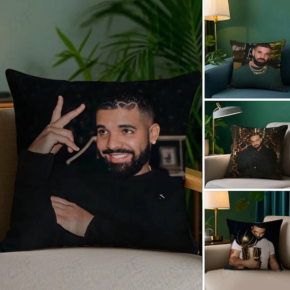 Hot Cool Singer D-Drake Pillow Case Custom Printed Brushed Fleece Pillow, Baby Skin-Touch, Eco-Friendly Dye-Sublimation Cushion