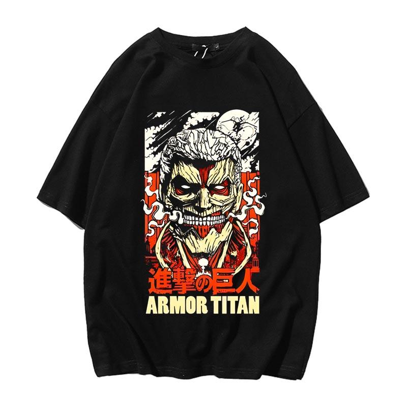 Attack on Giants Anime Alan Yeager Pattern Printed T-Shirt Short Sleeve Men's and Women's Summer Cotton Loose