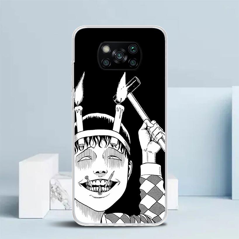 Japanese Horror Comic Anime Phone Case For Xiaomi Poco F7 Ultra X5 X6 X7 Pro M7 Redmi 15C 15 13C 13 12C 12 10C 10 10A 9 9C 9A 9T