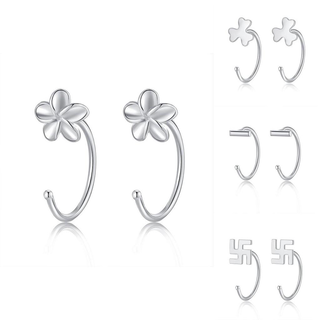 Trendy Japanese And Korean Inspired Floral Earrings Delicate Heart And Star Designs For Ladies