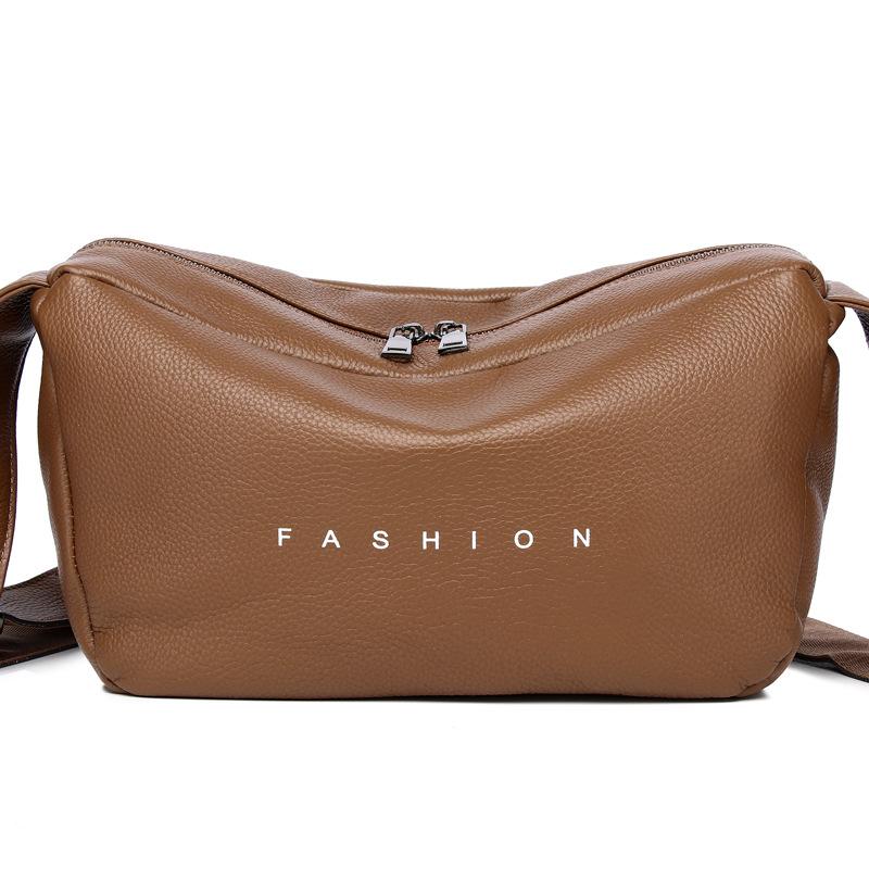 New First-layer Cowhide Foreign Trade Large-capacity Soft Leather Single Shoulder Oblique Span Bag Genuine Leather Women's Bag