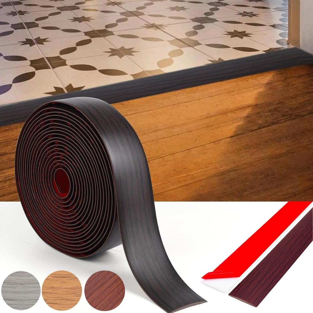 1PC 2mX4cm PVC Wood Floor Transition Strip Edge Closing Strip Self-adhesive Seam Stripwood Grain Flat Buckle Dge Pressing
