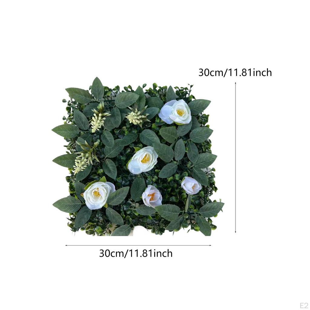 Grass Wall Panel Decor Privacy Hedge Fence Screen Artificial Plant 12 inch Green for Outdoor
