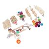 Bird Toys Colorful Climbing Bridge Parrots Swing Chewing Toy with Bell for Parakeets Cockatiels