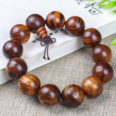 Indonesian 8/20MM Huanghuali Tiger Skin Wooden Bracelet, 108 Beads for Men and Women