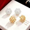 Elegant Silver Zircon Dandelion Earrings with Diamonds