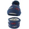 Children Hat Scraf Set Boys Cartoon Car Jacquard Winter Fleece Lining Ear Protection Beanies Warm Knitted Thick Ski Cap Kids