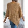 Women's Oversized Sweatshirt Top Casual Solid-Colour Cable-Knit Oversized Cape Cardigan Women's Knitted Sweater