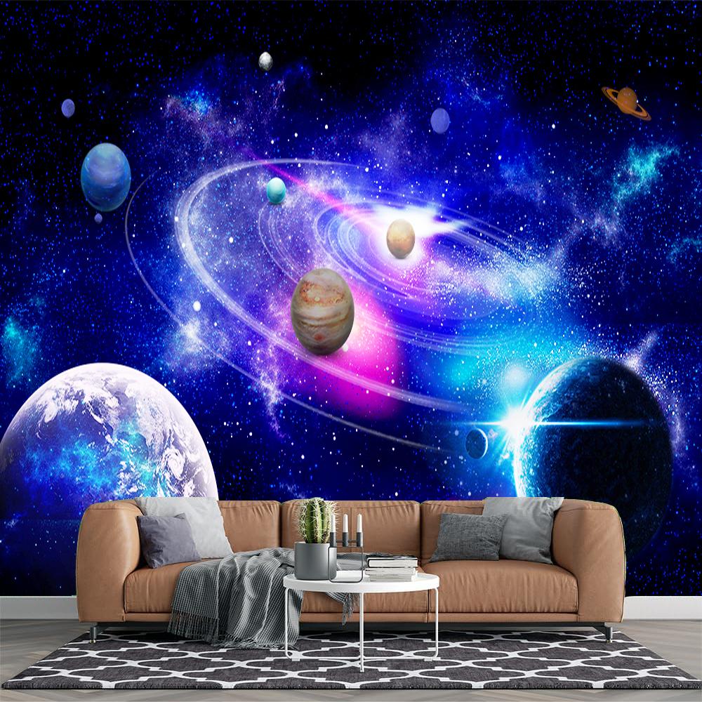 

Galaxy Wall Mural Stars Outer Space Wallpaper For Bedroom Living Room Galaxy Ceiling Mural 200 cm(W) x 140 cm(H)