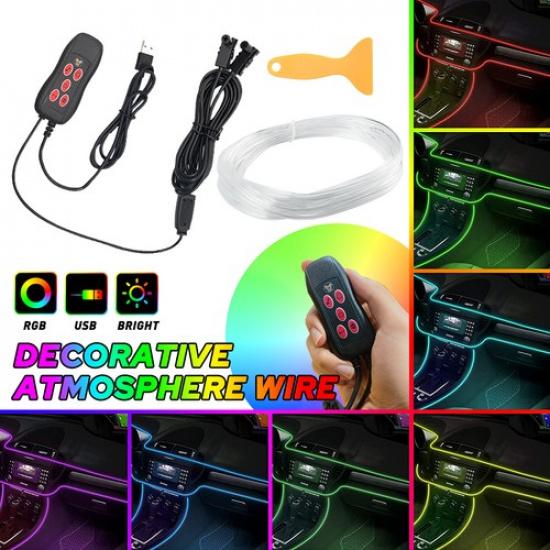 Interior 13FT Car Wire Auto Atmosphere Strip Light Decor LED Accessories Lamp