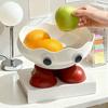 Cartoon Fruit Plate Large Capacity Wide Mouth Fruit Bowl Multi-Functional Decorative Snack Tray for Home Living Room