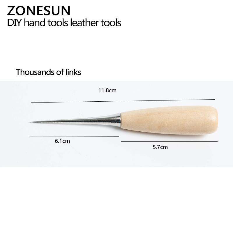 ZONESUN Leather Hole Punches Patchwork DIY Manual Leather Craft Tools Sewing Awl Stitcher Canvas Tent Sewing Needle Kit Hole