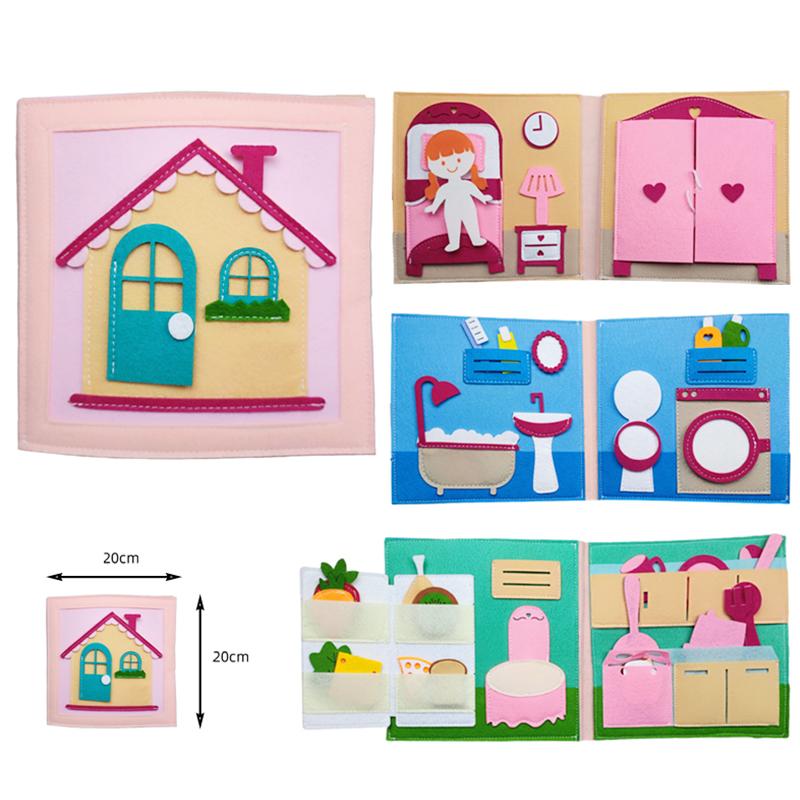 Non-Toxic Toddlers Montessori Toy Busy Book 3D Baby Story Cloth Activities Felt Quite Book Board Preschool Learning Education Travel Toys
