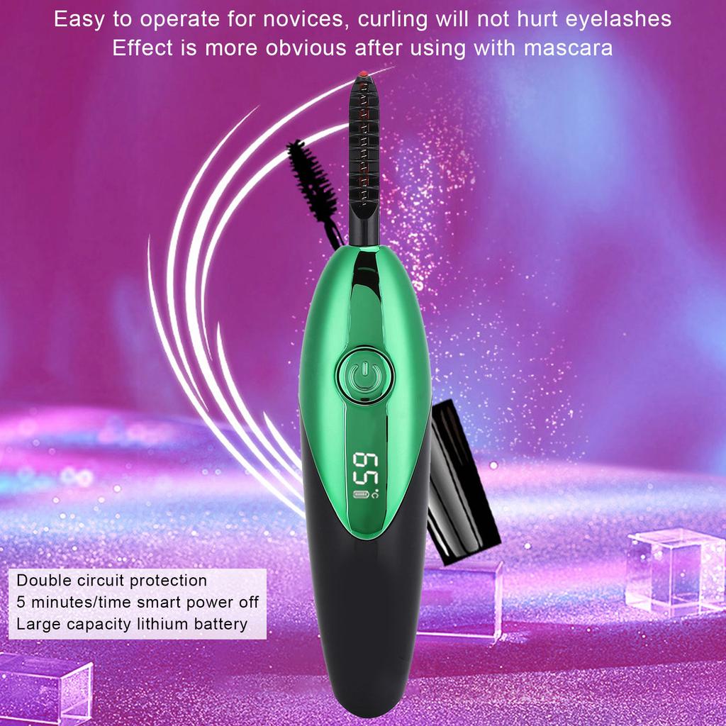 Electric Hted Eyelash Curler Digital Longlasting Electric Eyelash Curler for Women(  Red )