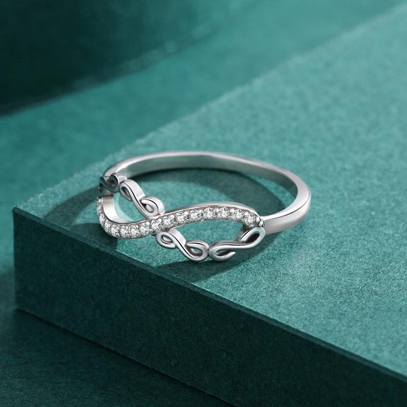 MODIAN Inel de deget cu farmec de dragoste infinită din argint 925 original, bijuterii fine CZ la modă pentru femei Cadouri de petrecere