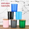 Colored Frosted Glass Candle Jar with Optional Lid - Creative Wide Mouth Design