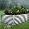 VEVOR Galvanized Raised Garden Bed, 2400 X 1200 X 620 Mm, Rectangular Metal Planter Box Kit Outdoor, Bottomless Elevated Planting Box with Gloves