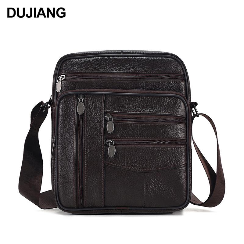 Férfi Eredeti Bőrből Készült Függőleges Oldaltáska - Nagy Kapacitású, Felső Réteg Marhabőrből, Alkalmi Kültéri Válltáska