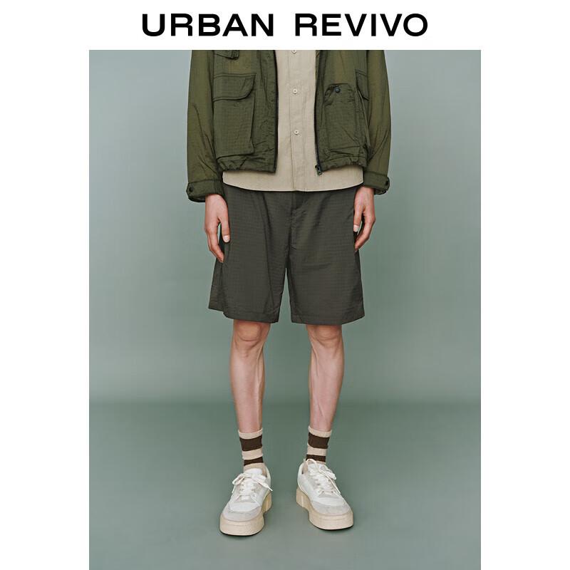 Men s Retro Textured Plaid Elastic Waist Shorts 30