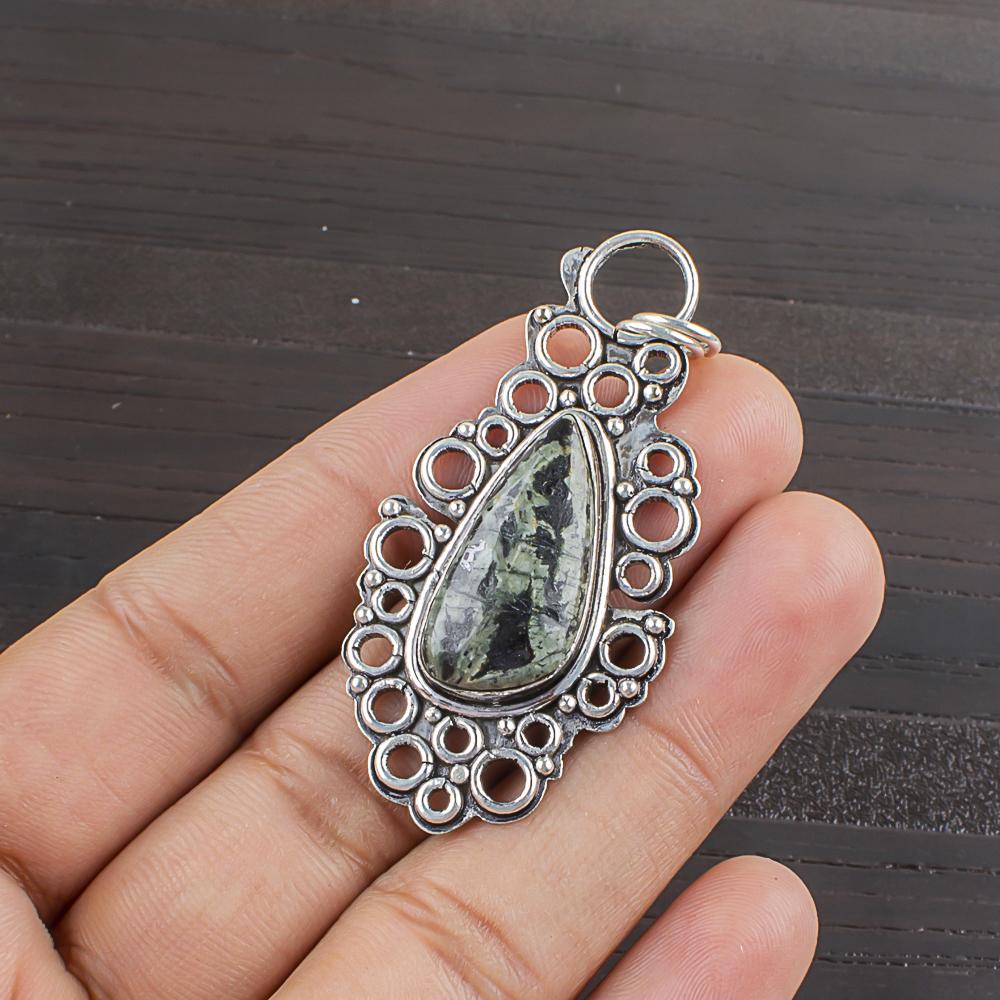 Natural Star Galaxy Gemstone 925 Sterling Silver Jewelry Designer Pendant 2.15  AJP-2435