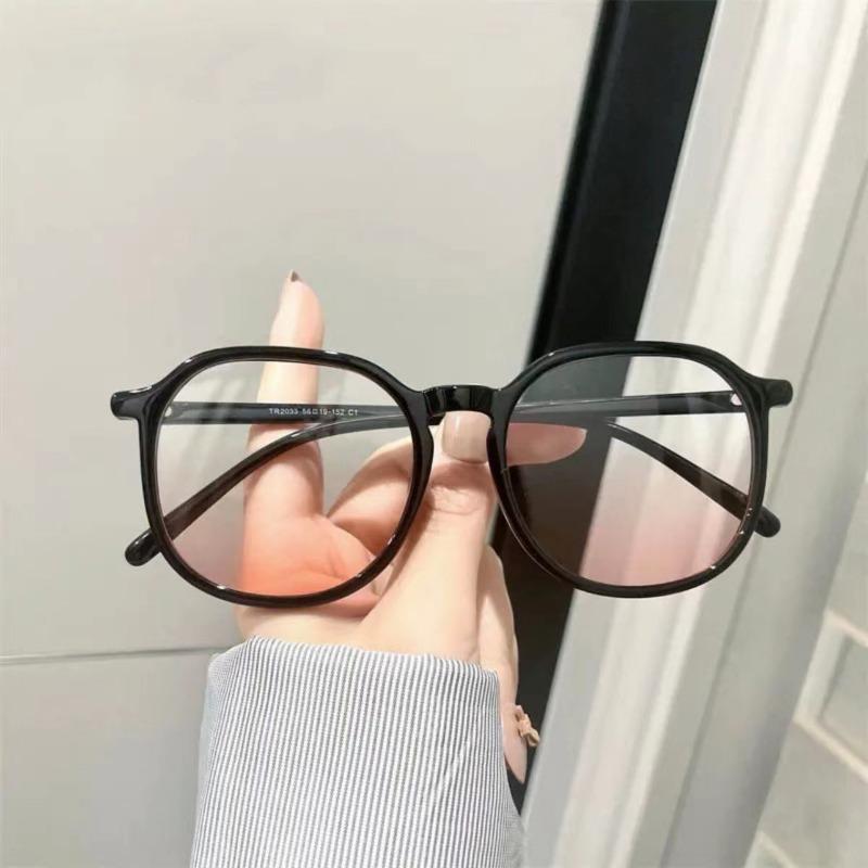 New Blush Glasses Compatible with Myopia Women's Flat Glasses No Makeup Artifact Glasses with Blush Friendly to No Makeup