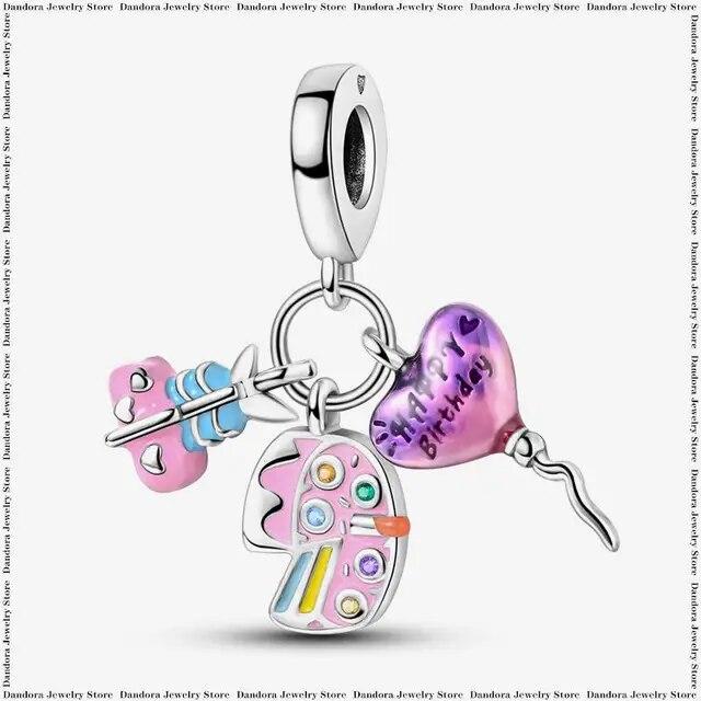 Three Piece Set Charm Beads Fits Charms Bracelet for Women 925 Silver Pendant Bead DIY Jewelry Gift