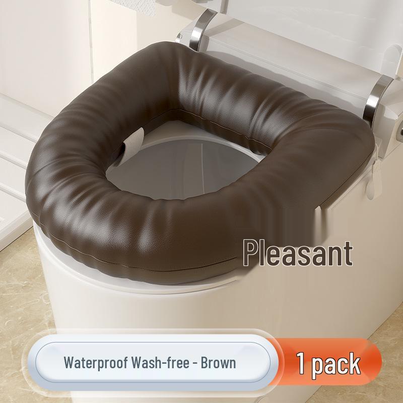 Wasserdichtes Leder Toilettensitz-Erhöhungskissen - Verdickt, Abdeckung für den Heimgebrauch