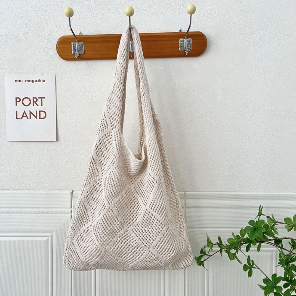 Fashion Women Shoulder Bag Hollow Woven Crochet Beach Bag Big Purses Shopping Tote  Travel