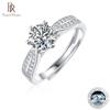 S925 Prata incrustada 1ct Moissanite banhado a platina Ouro Estrela Rainha Anel Menina Feliz Joias Novas Vivas