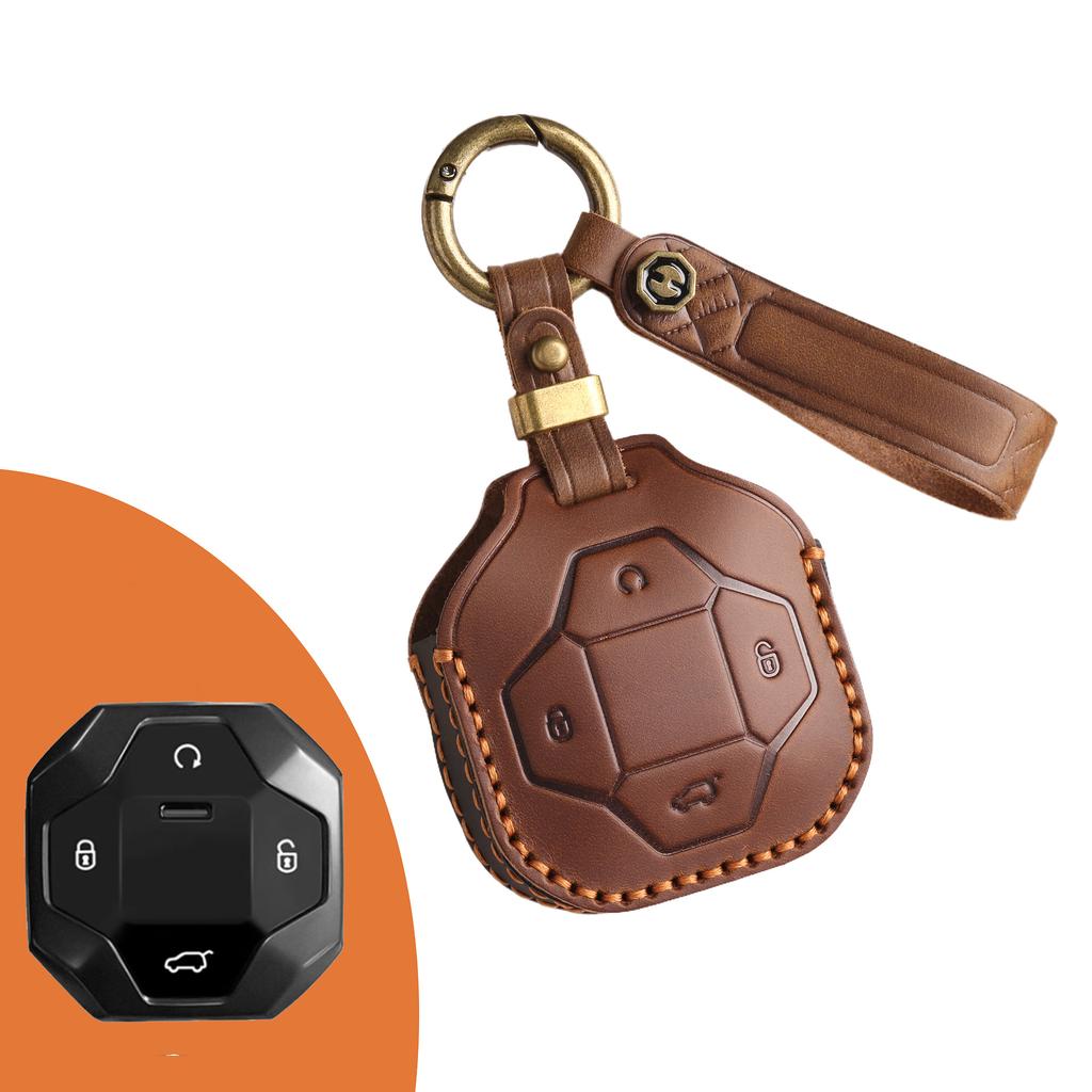 Nadaje się do Chery Jietu Traveler 4WD Crossing Discovery PRO Skórzane etui ochronne na kluczyk samochodowy