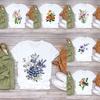 Fashion Watercolor Spring Flower Women Tshirt Cartoon Short Sleeve Graphic Tshirts FeUnisex Tee TShirt Travel Daily Streetwear