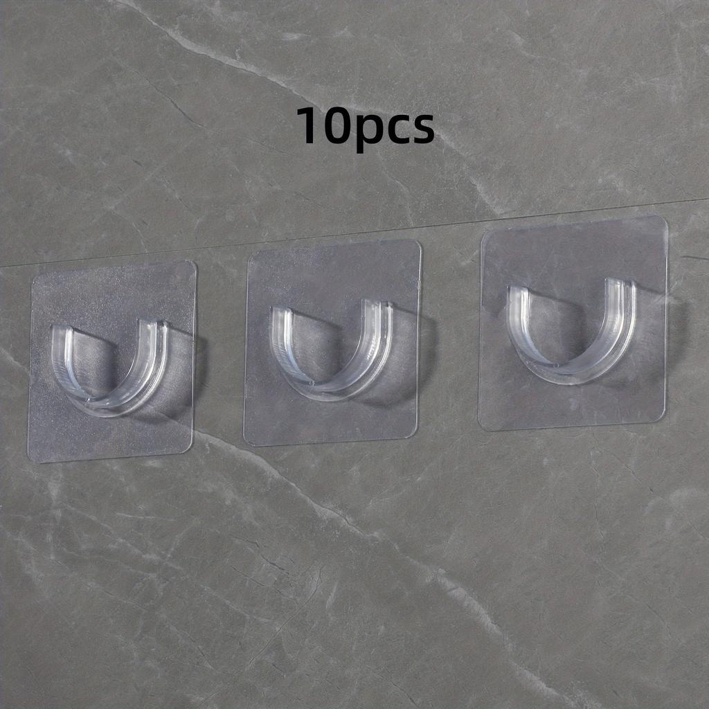 2pcs Punch-free Telescopic Rod Bracket, Adhesive Shower Curtain Rod Holder, No Drilling Shower Rod Tension Holder, Traceless Strong Sticky Hook
