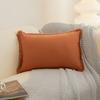 Bohemian Fringed Washed Cotton Pillowcase Premium Modern Minimalist Sofa Cushion Cover Luxury Cozy Living Room Pillow Cover