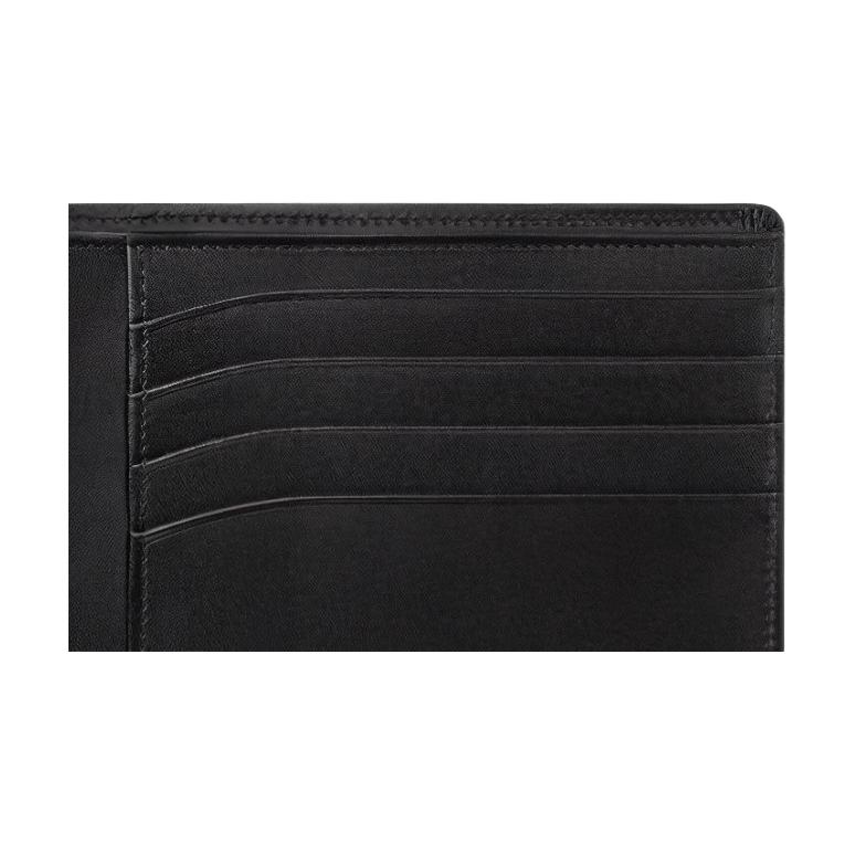 Montblanc Logo Narbenleder Geldbörse Herren Geldbörse Schwarz 126206
