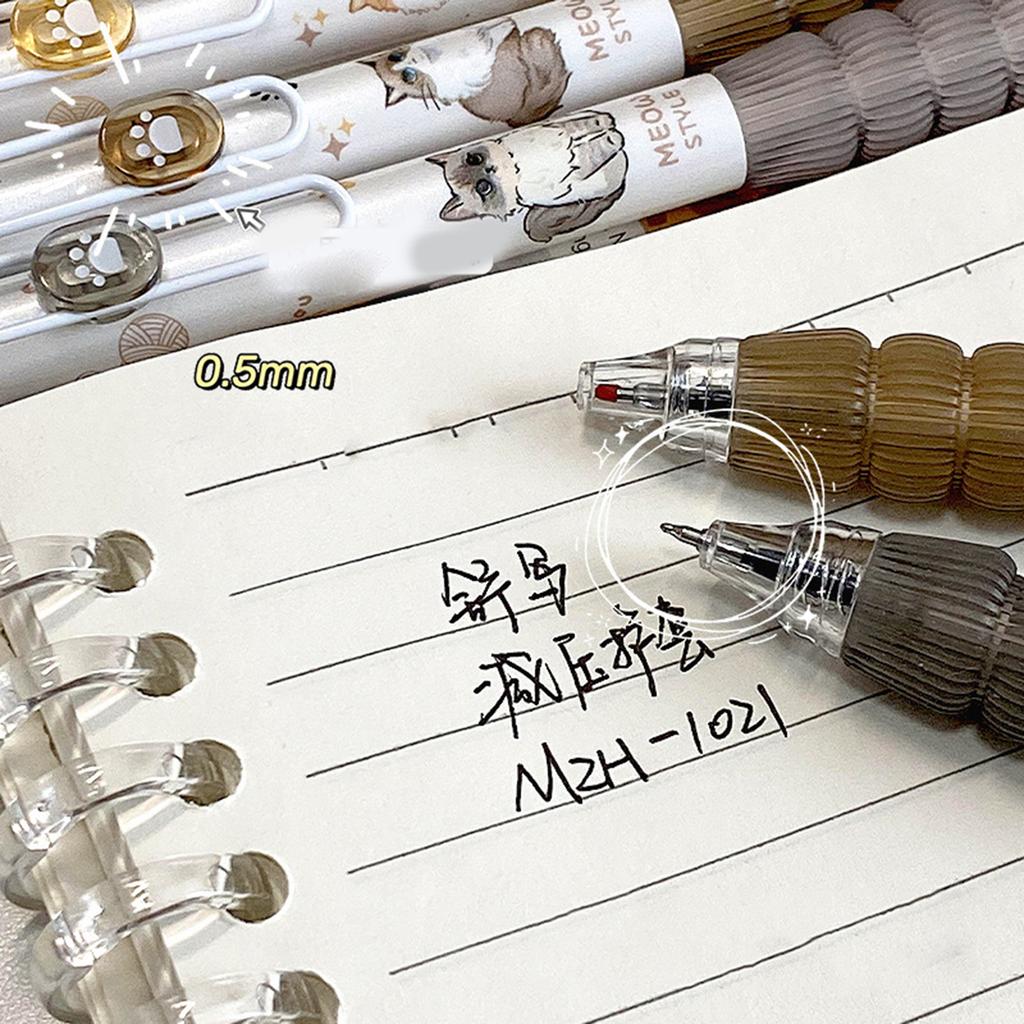 4 Pcs Cartoon Pet Gel Pen Retractable Neutral Pen Aesthetic Stationery Pen 0.5mm Writing Pen Gel Ink Pen Journaling Pen