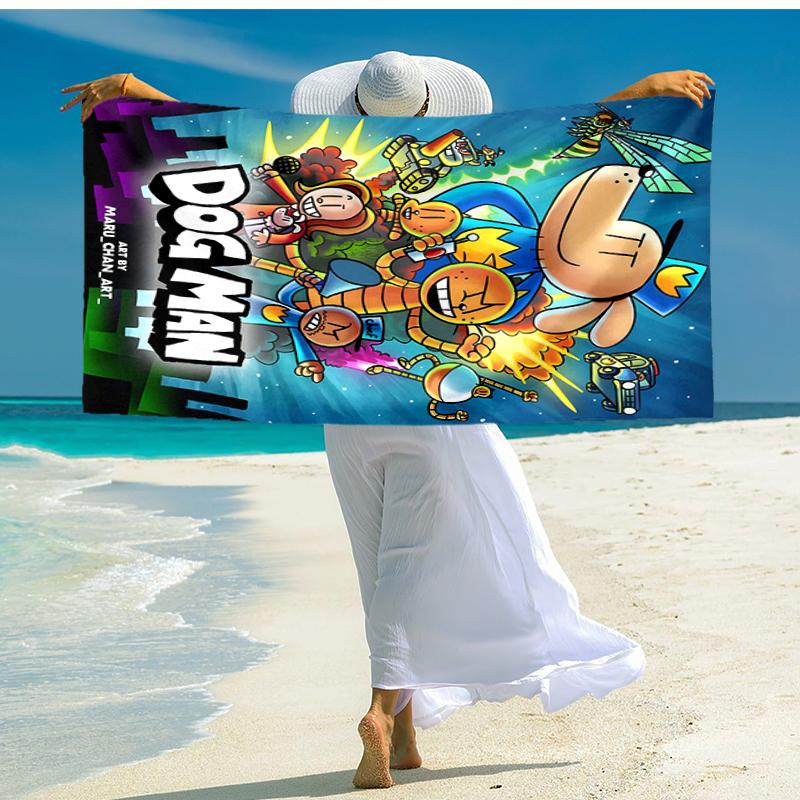1pc DogMan2 Beach Towel, Comfortable and Thick, and Swimming/Bath/Picnic/Camping Towel, Suitable for Seaside Beaches