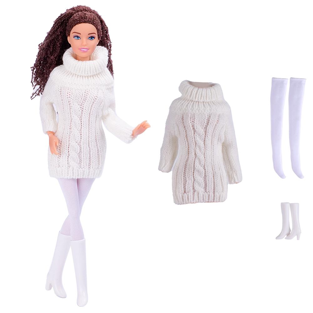 1/6 Babi Doll Clothes For 29-32 CM Dolls Accessories Knitted Cotton Sweater Dress Doll Clothing Shoes 11.5 Inch Doll Coat JJ