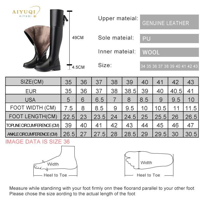 Mode AIYUQI Stiefel Damen 2025 Neu Echtes Leder Damen Oberschenkelhohe Stiefel Mode Overknee Stiefel Motorradstiefel Damenschuhe