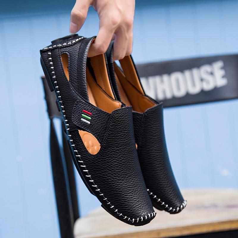 2017 New Fashion Men Casual Shoes With Premium Quality Hollow Leather Slip-on Design