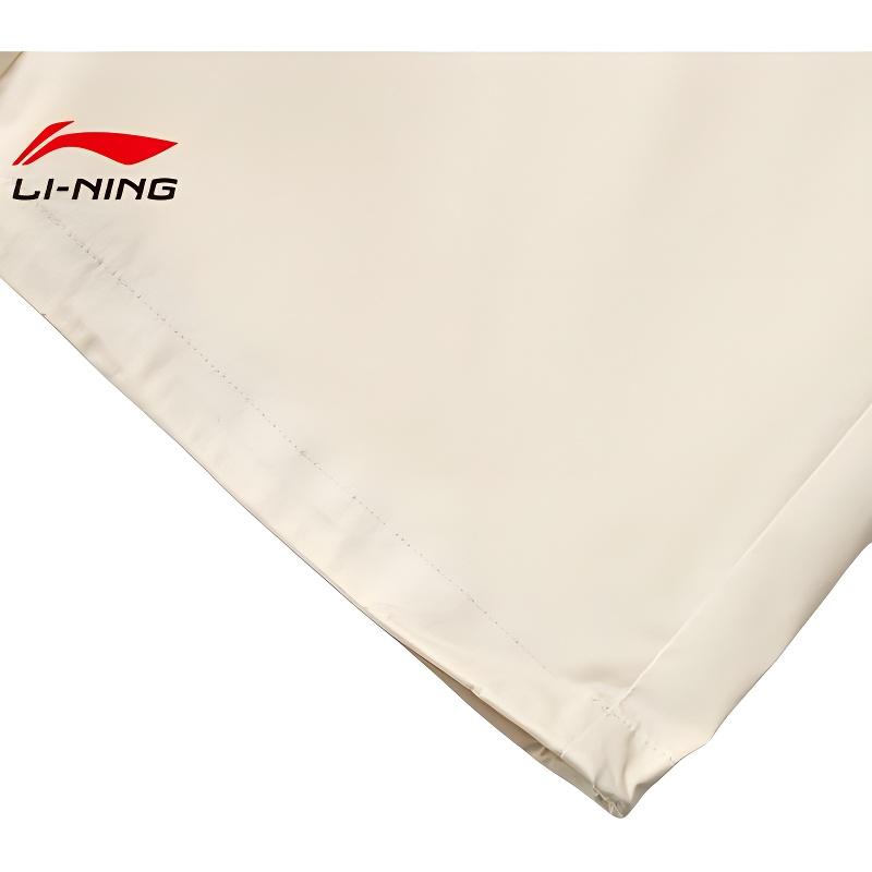 Li-Ning Casual Simple Solid Color Loose Straight Leg Knitted Sports Pants Women Bottoms Off-White AYKV510-1