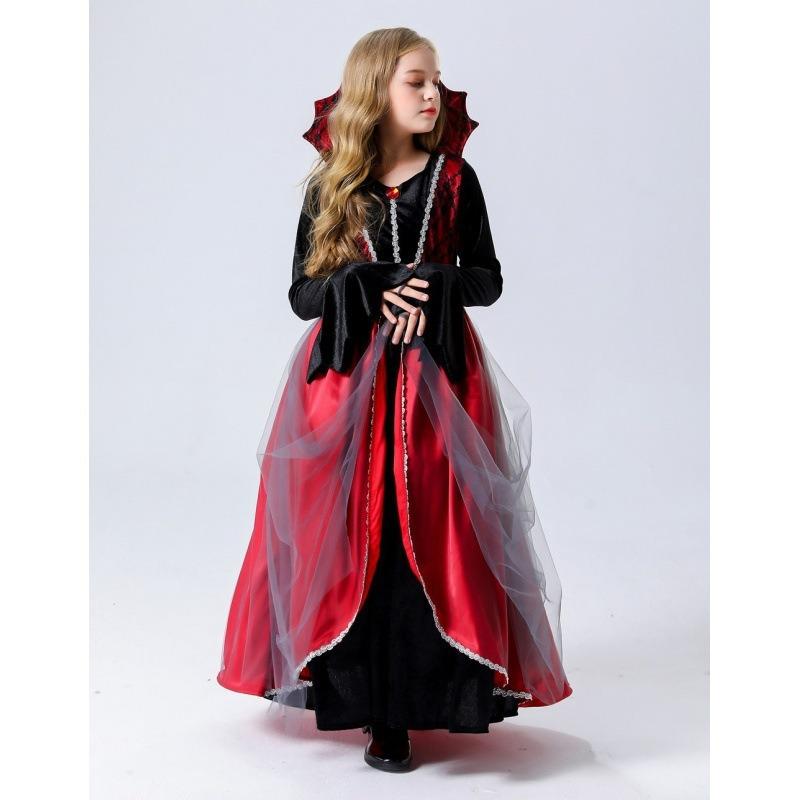 Halloween vampire costume female masquerade party costume ueen tue vintage court queen costume