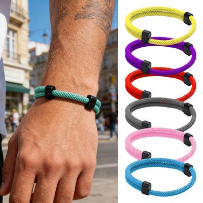 Men Rope Bracelet Adjustable Braided Rope Bracelet Casual Solid Color String Bracelet