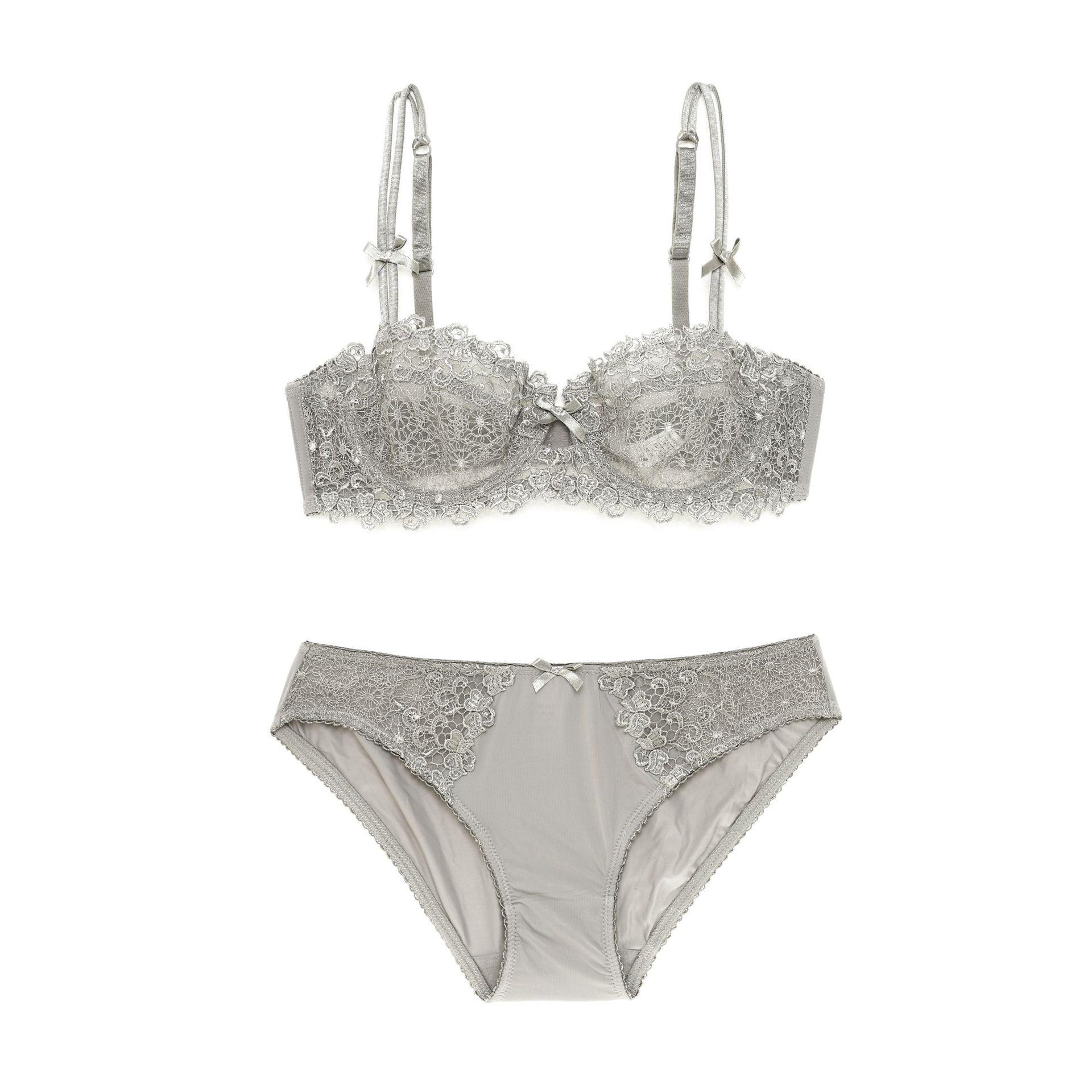 

Полчашки водорастворимого сексуального женского нижнего белья, кружевного ультратонкого бюстгальтера 70A серый