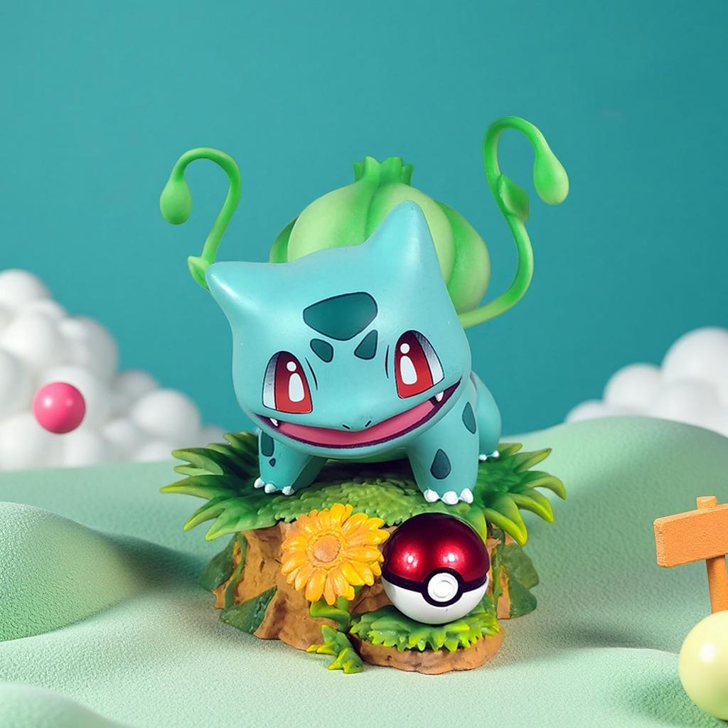 10cm  Pokemon Action Figure Bulbasaur Charmander Squirtle Model Pvc Desktop Ornament Decorations Holiday Gift Children Toys