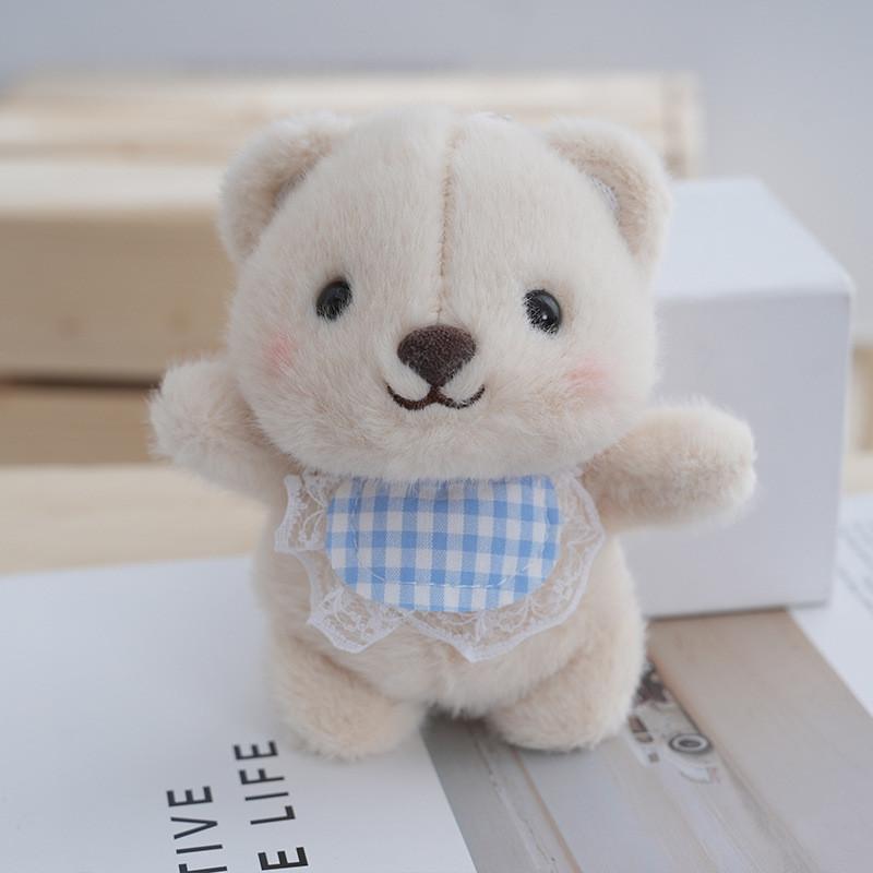 Adorable Bibbed Teddy Bear Plush Toy Cuddly Stuffed Animal Pillow In Tan Color