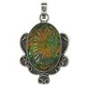 Ethiopian Natural CERTIFEID 46 Ct 925 Sterling Silver Opal Gems Oval Pendant