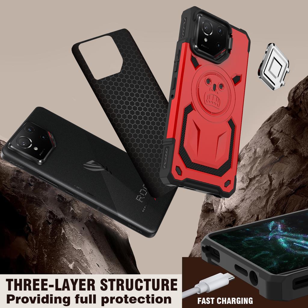 Custodia per Telefono per ASUS ROG Phone 8/9/8 Pro, Cover Resistente agli Urti Heavy Duty in TPU+PC con Protezione Fotocamera Resistente agli Urti Heavy Duty in TPU+PC