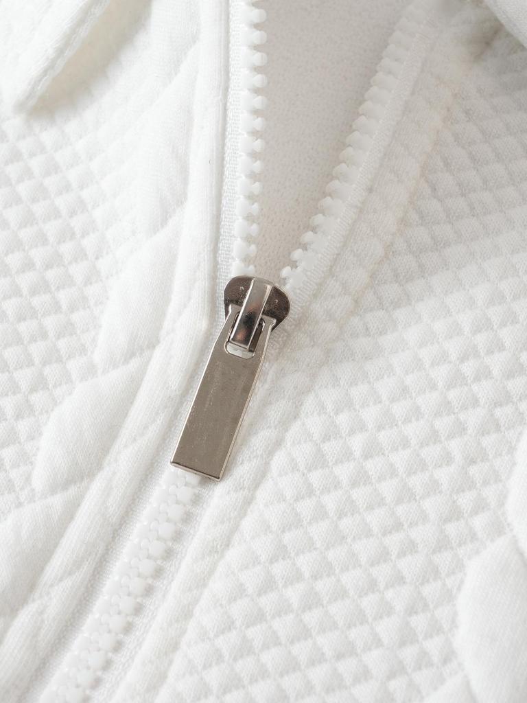 Men's Long Sleeve Jacquard Half-Zip Pullover Hoodie with Lapel for Spring and Autumn