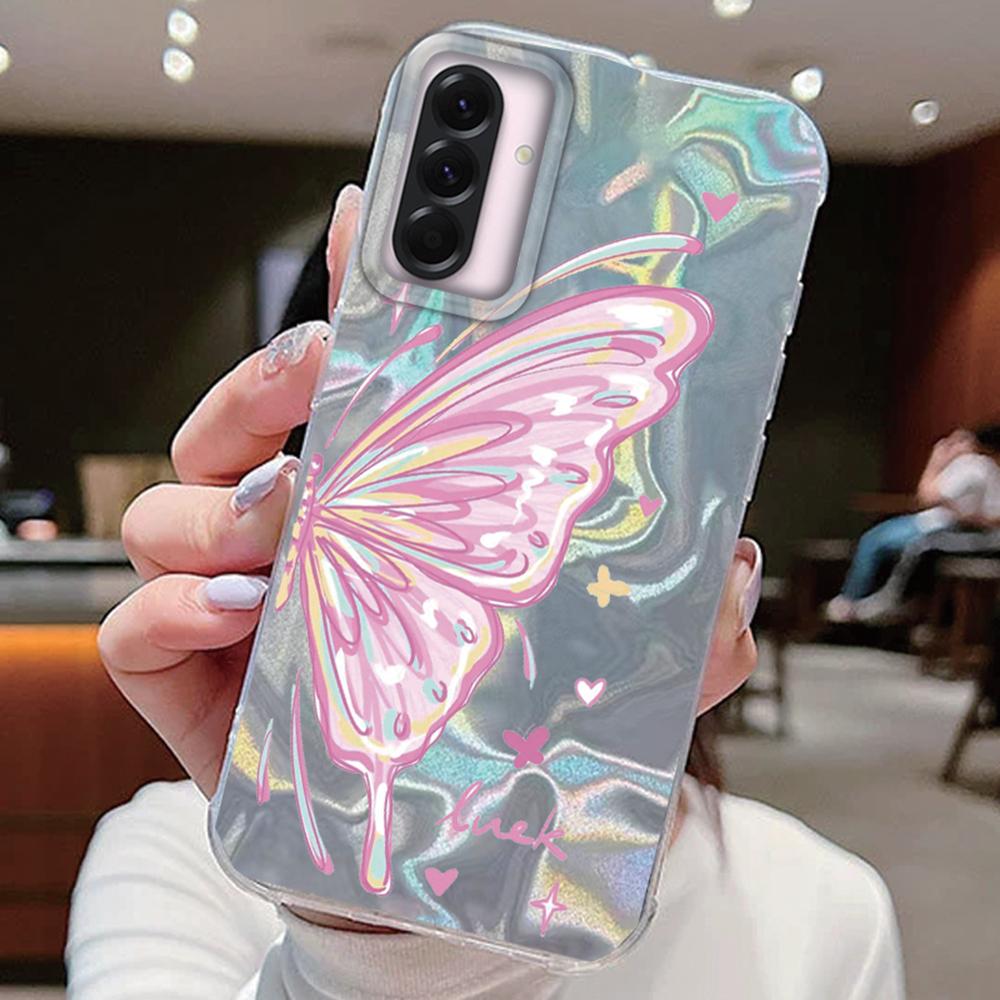 

Фиолетовая бабочка красочный градиент для Samsung Galaxy A56 A36 A26 A16 A55 A35 A25 A15 S24 S25 чехол для телефона крышка силиконовый бампер Samsung S24-S25